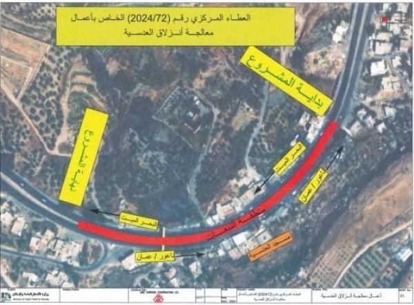 تحويلات مرورية على طريق البحر الميت