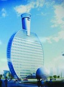 الصين تشيد مبنى ضخم على شكل مضرب لكرة الطاولة