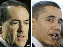 انتخابات الرئاسة الاميركية التمهيدية : أوباما وهاكبي يفوزان في أيوا